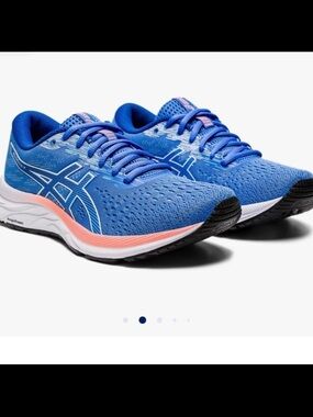 ASICS Women’s Blue Running Shoes with Coral Accent